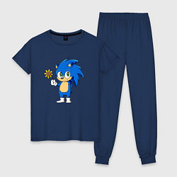 Пижама хлопковая женская Baby Sonic, цвет: тёмно-синий