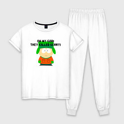 Пижама хлопковая женская South Park, цвет: белый