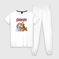 Пижама хлопковая женская Scooby-Doo, цвет: белый