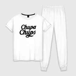 Пижама хлопковая женская Chupa-Chups Logo, цвет: белый