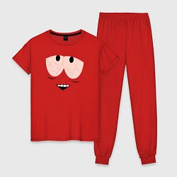 Пижама хлопковая женская Полотенчик, цвет: красный