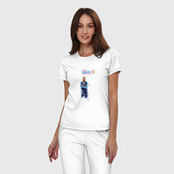 Пижама хлопковая женская Мбаппе, цвет: белый — фото 2