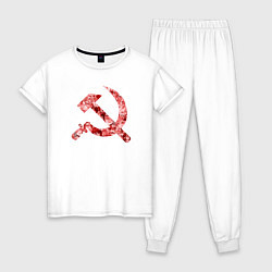 Пижама хлопковая женская Ахегао СССР, цвет: белый