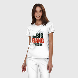Пижама хлопковая женская Big Bang Theory logo, цвет: белый — фото 2