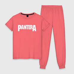 Пижама хлопковая женская PANTERA, цвет: коралловый