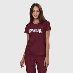 Пижама хлопковая женская PANTERA, цвет: меланж-бордовый — фото 2