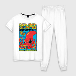 Пижама хлопковая женская Red Hot Chili Peppers, цвет: белый