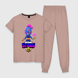 Пижама хлопковая женская BRAWL STARS TARA, цвет: пыльно-розовый