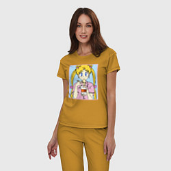 Пижама хлопковая женская Sailor Moon Usagi Tsukino, цвет: горчичный — фото 2