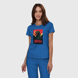 Пижама хлопковая женская Godzilla, цвет: синий — фото 2