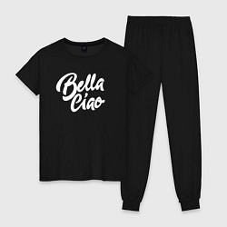 Пижама хлопковая женская Bella Ciao, цвет: черный