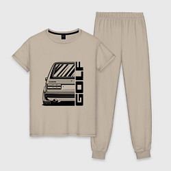Пижама хлопковая женская Volkswagen Golf Z, цвет: миндальный