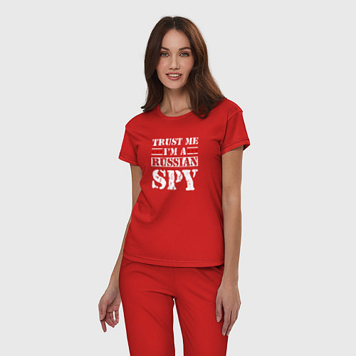 Женская пижама Trust me im a RUSSIAN SPY / Красный – фото 3