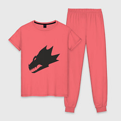 Пижама хлопковая женская Саламандры (Salamanders), цвет: коралловый