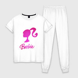 Пижама хлопковая женская Барби, цвет: белый