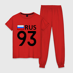 Пижама хлопковая женская RUS 93, цвет: красный
