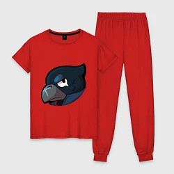 Пижама хлопковая женская Ворон, цвет: красный