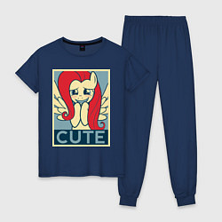 Пижама хлопковая женская Fluttershy cute, цвет: тёмно-синий