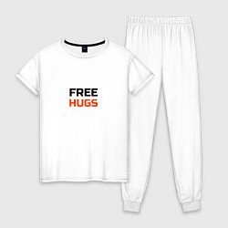 Женская пижама Free,hugs,бесплатные,обнимашки