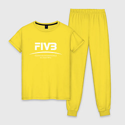 Пижама хлопковая женская FIVB ВОЛЕЙБОЛ, цвет: желтый