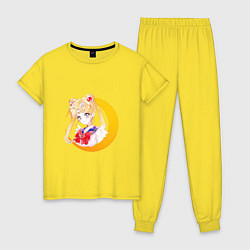 Пижама хлопковая женская Сейлор Мун, цвет: желтый