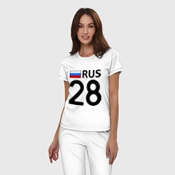 Пижама хлопковая женская RUS 28, цвет: белый — фото 2