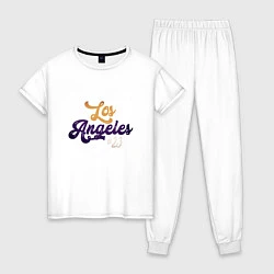 Пижама хлопковая женская Los Angeles 23, цвет: белый
