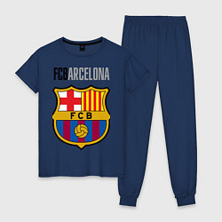 Пижама хлопковая женская Barcelona FC, цвет: тёмно-синий