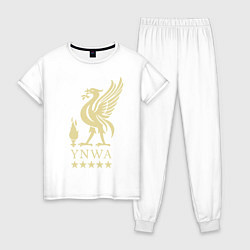 Пижама хлопковая женская Liverpool FC, цвет: белый