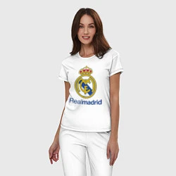 Пижама хлопковая женская Real Madrid FC, цвет: белый — фото 2