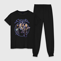 Пижама хлопковая женская Metallica - альбом, цвет: черный