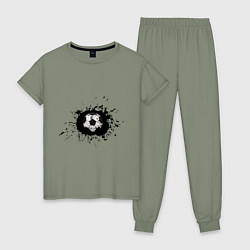 Пижама хлопковая женская Soccer Ball, цвет: авокадо