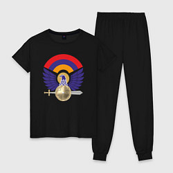 Пижама хлопковая женская Армения, цвет: черный