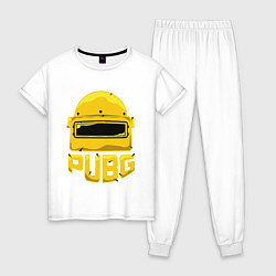 Пижама хлопковая женская PUBG, цвет: белый