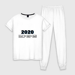 Пижама хлопковая женская Удалить 2020, цвет: белый