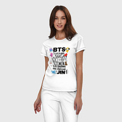 Пижама хлопковая женская BTS BT21, цвет: белый — фото 2