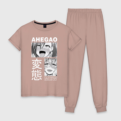 Женская пижама Ahegao / Пыльно-розовый – фото 1