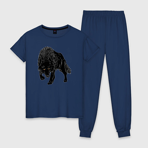 Женская пижама Черный Волк / Тёмно-синий – фото 1