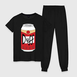 Пижама хлопковая женская Duff Beer, цвет: черный
