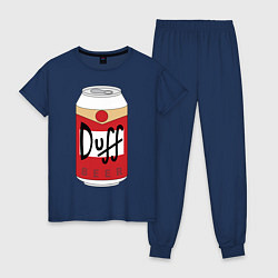 Пижама хлопковая женская Duff Beer, цвет: тёмно-синий