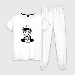 Пижама хлопковая женская Черный клевер, Аста, цвет: белый