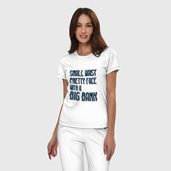 Пижама хлопковая женская Small waist pretty face, цвет: белый — фото 2