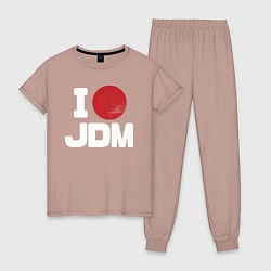 Пижама хлопковая женская JDM, цвет: пыльно-розовый