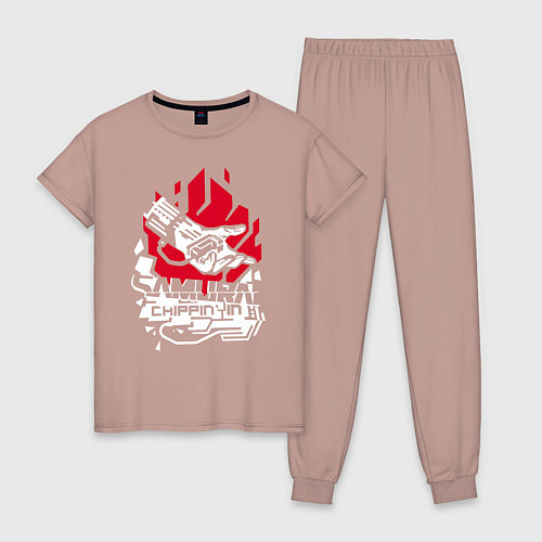 Женская пижама Cyberpunk 2077 SAMURAI / Пыльно-розовый – фото 1