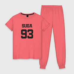 Пижама хлопковая женская BTS - Suga 93, цвет: коралловый