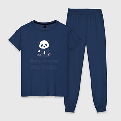 Пижама хлопковая женская Панда Panda, цвет: тёмно-синий