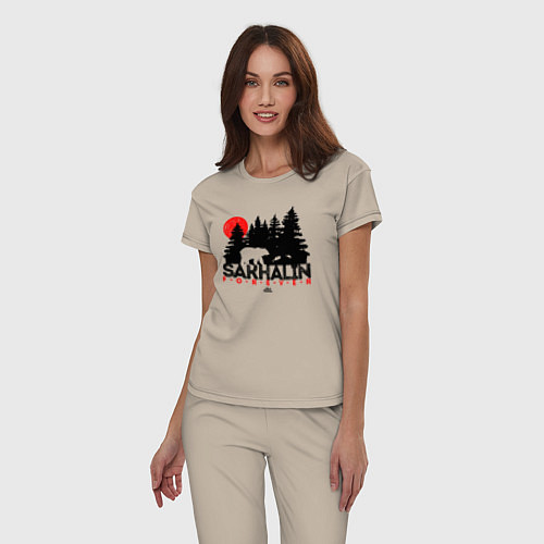 Женская пижама Sakhalin forever / Миндальный – фото 3