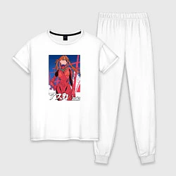 Пижама хлопковая женская Evangelion Asuka, цвет: белый