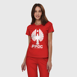Пижама хлопковая женская Тихоокеанский рубеж, PPDC, цвет: красный — фото 2
