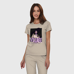 Пижама хлопковая женская Resident evil vampire, цвет: миндальный — фото 2